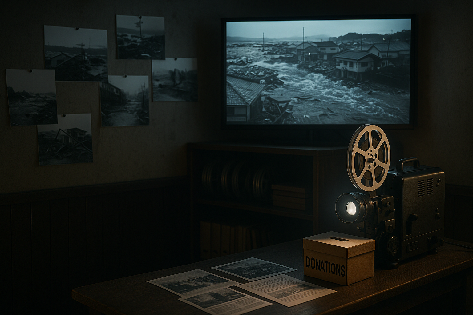 災害ドキュメントの映像展示