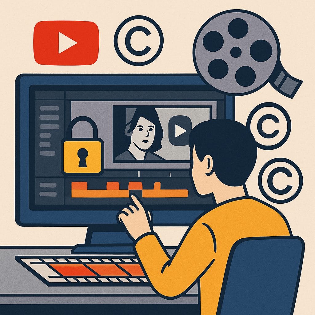 動画編集と著作権シンボル