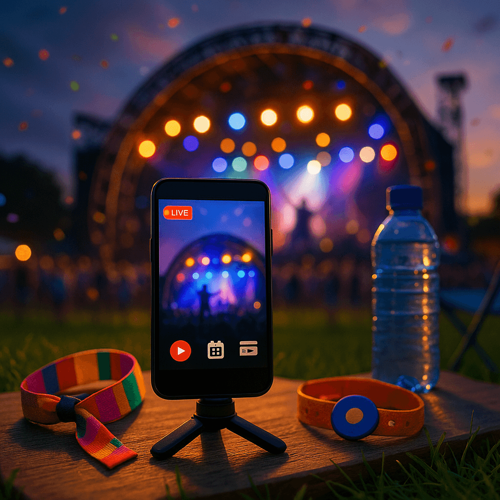 音楽フェスの夜景