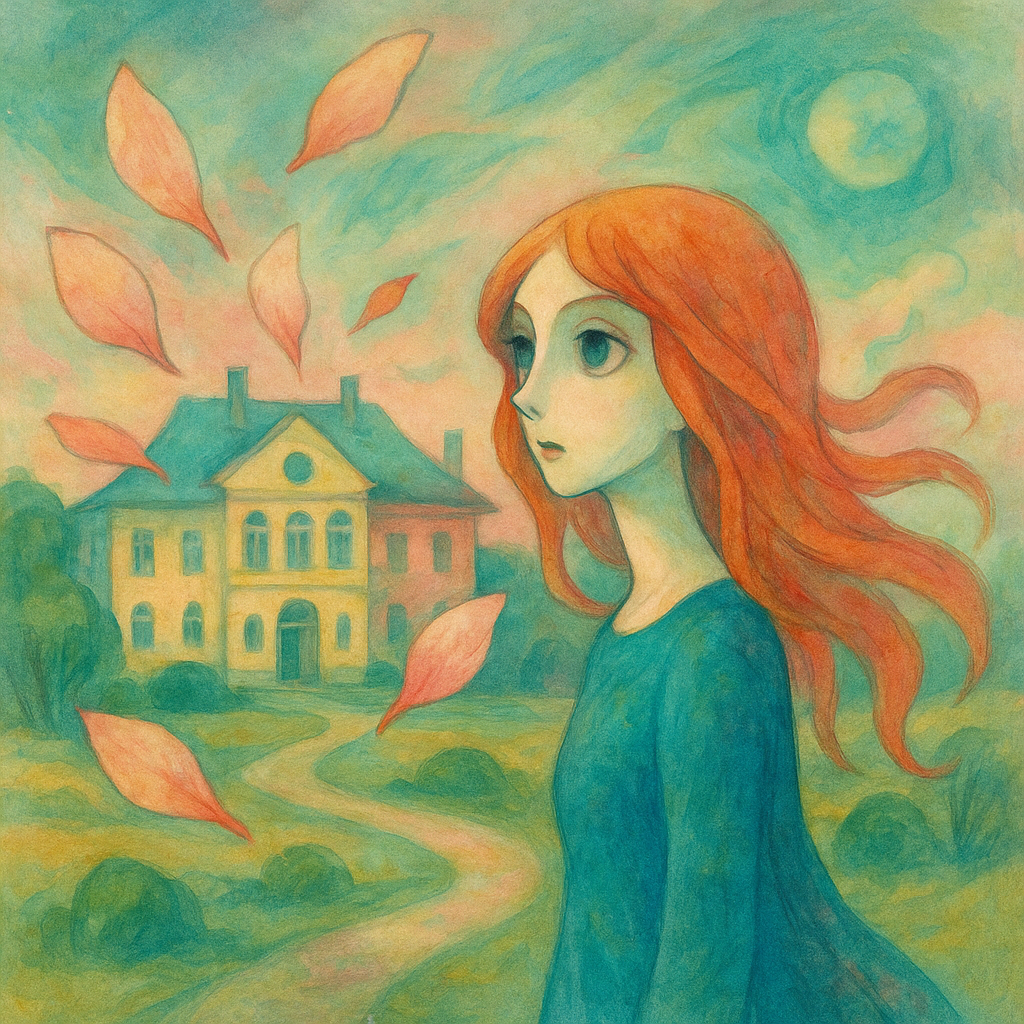 幻想的な風景と舞う花びら