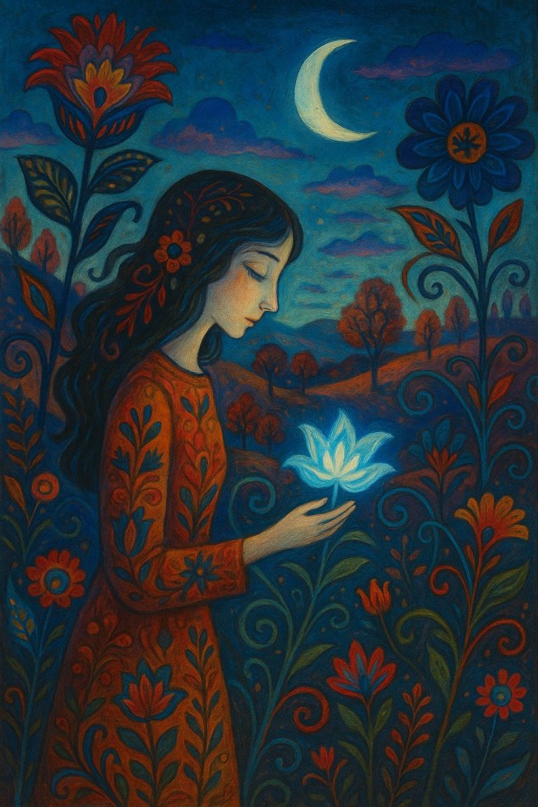 月夜の花とともに