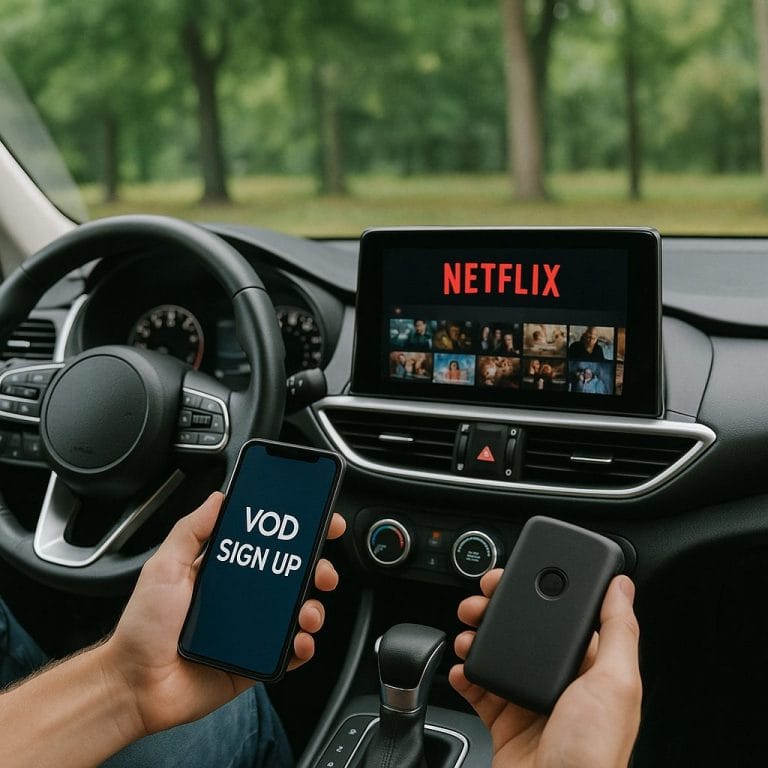 車内のNetflix視聴風景