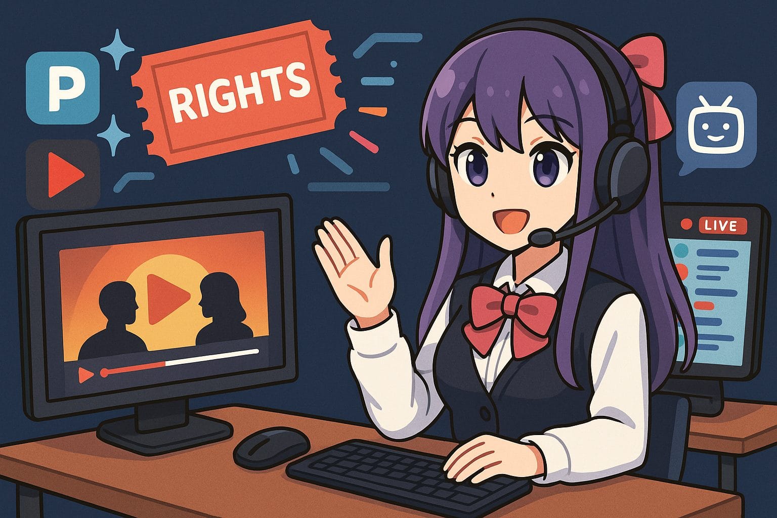 映画視聴ライブ配信中のVTuber