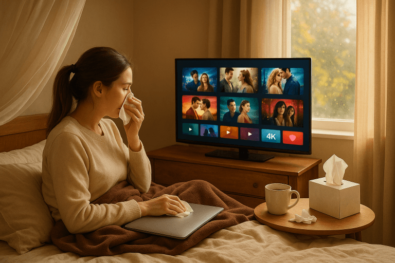 ベッドでのリラックスしたひととき