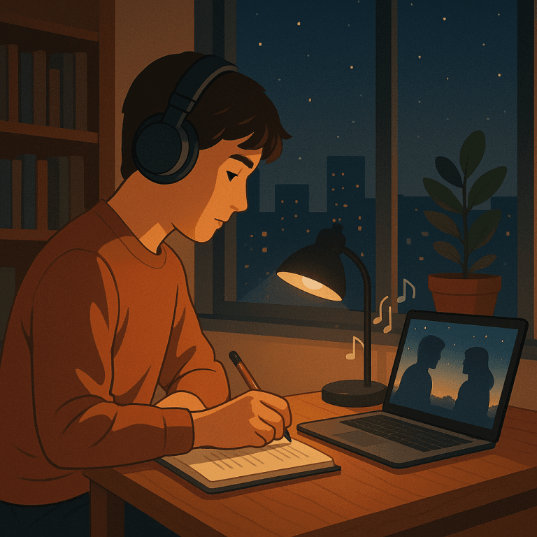 夜の勉強と映画タイム