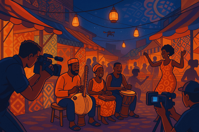 夕暮れのアフリカ音楽祭