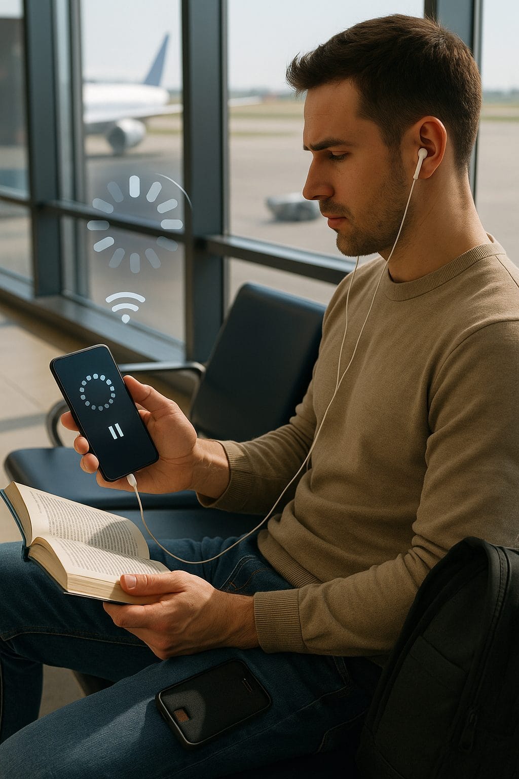 空港での休息と待機
