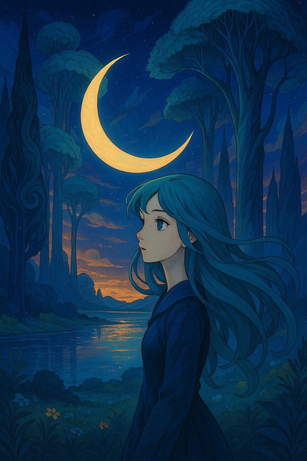 月夜の幻想的な風景