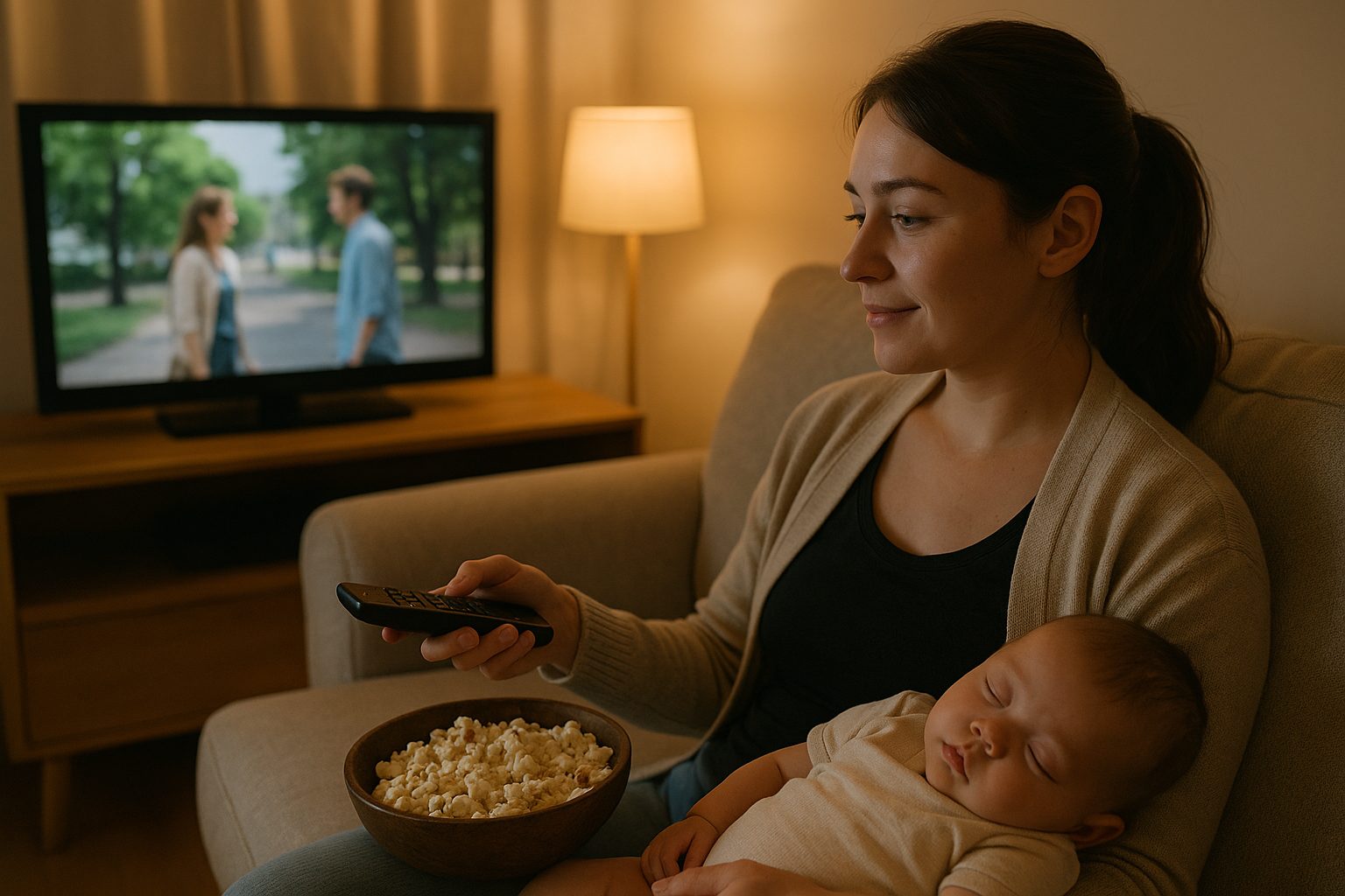 夜のひととき、親子の静かな時間