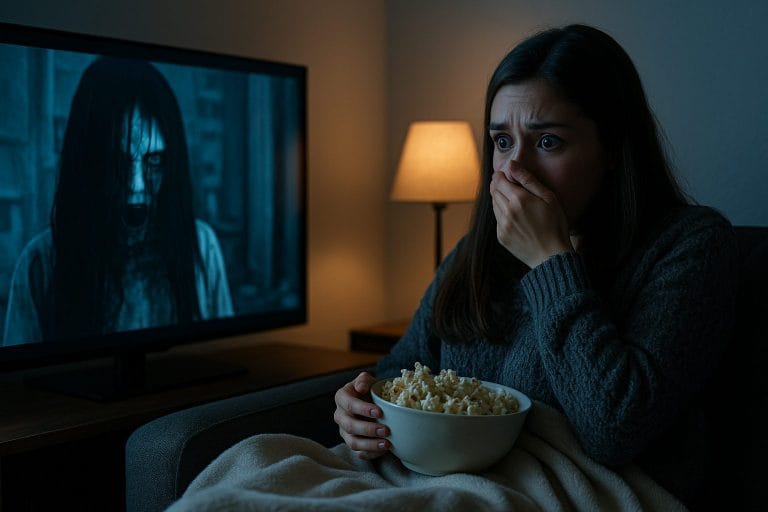 ホラー映画の夜の緊張感