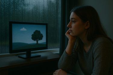 雨の日のテレビ観賞