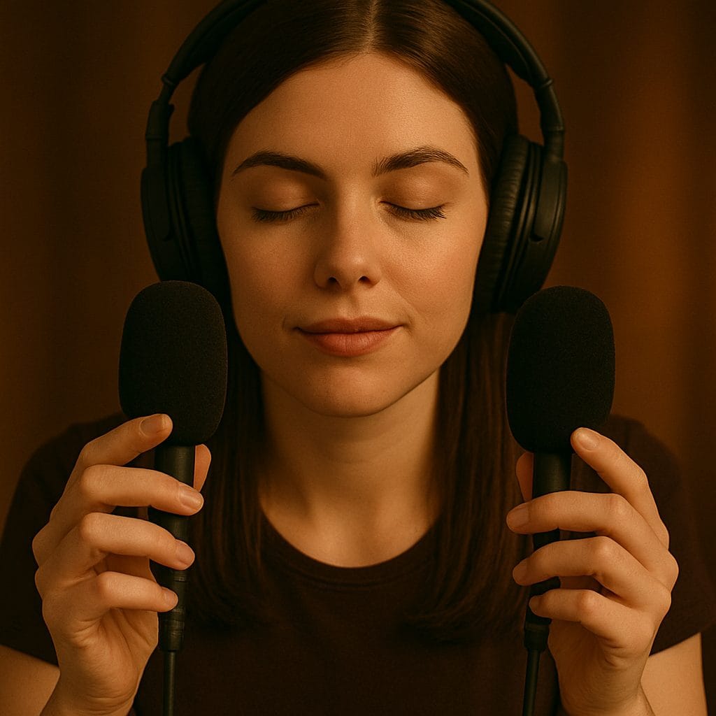 ASMR収録中の女性 (1)