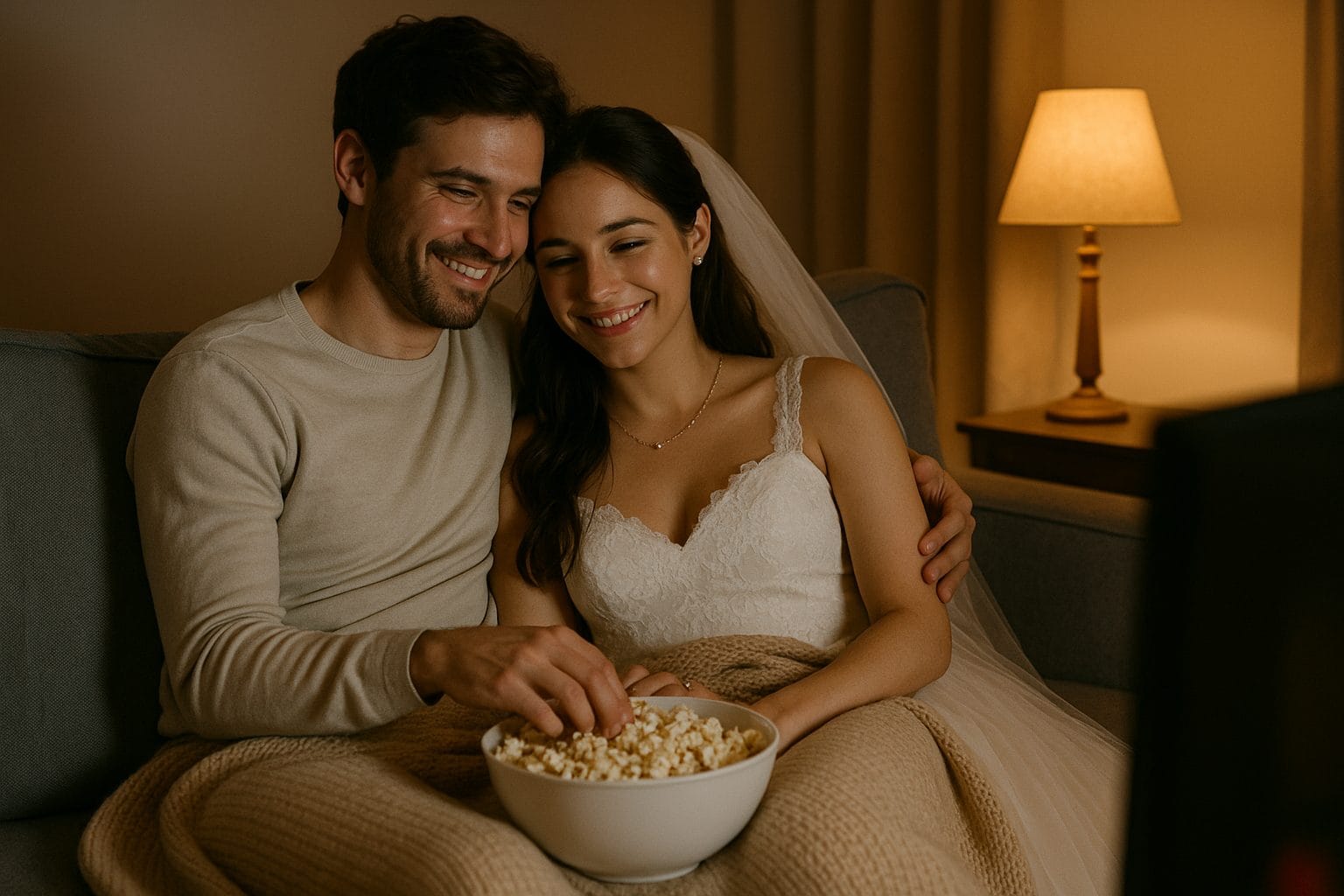 新婚の夜、映画と共に