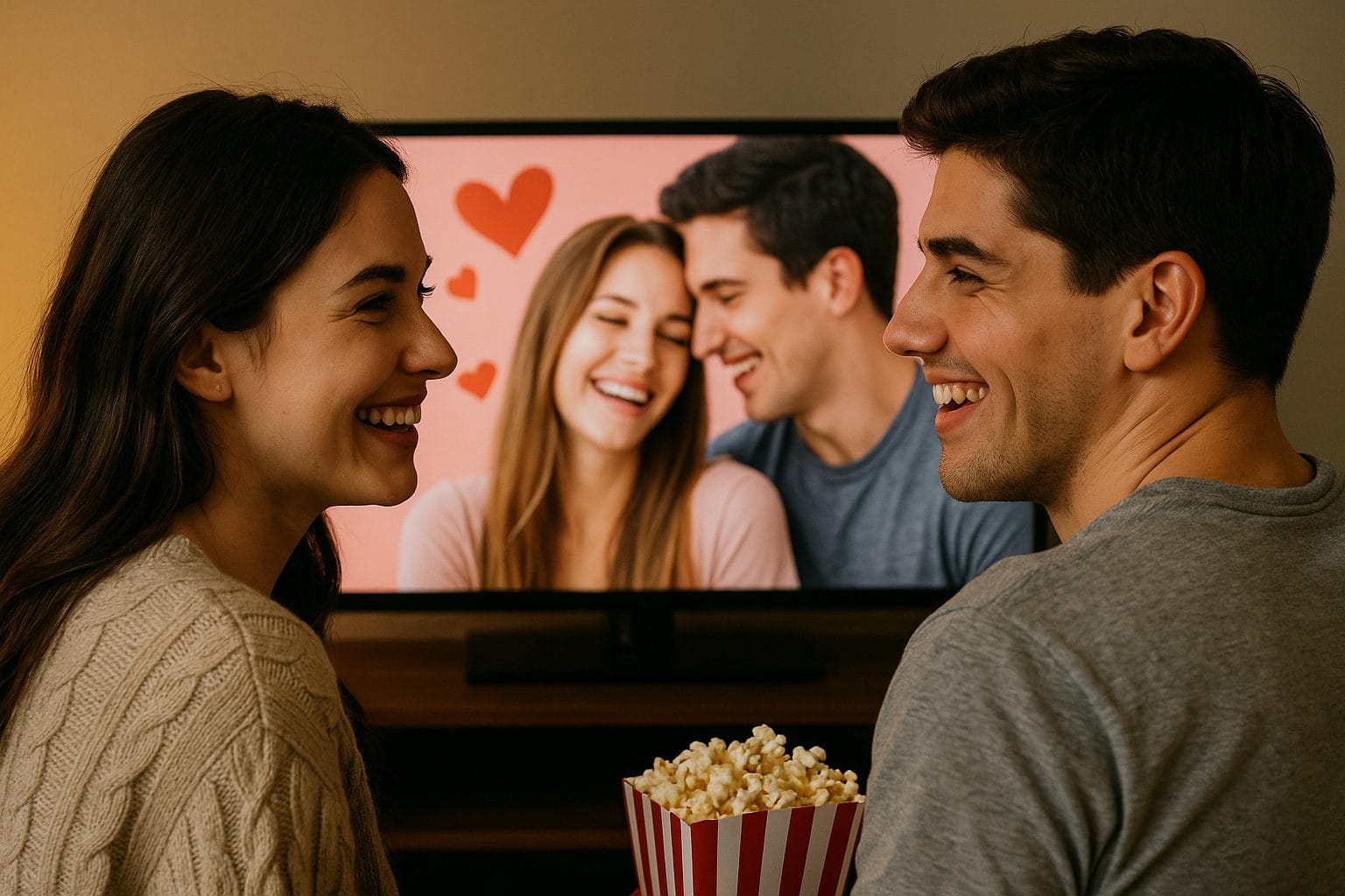 映画を楽しむカップル (1)