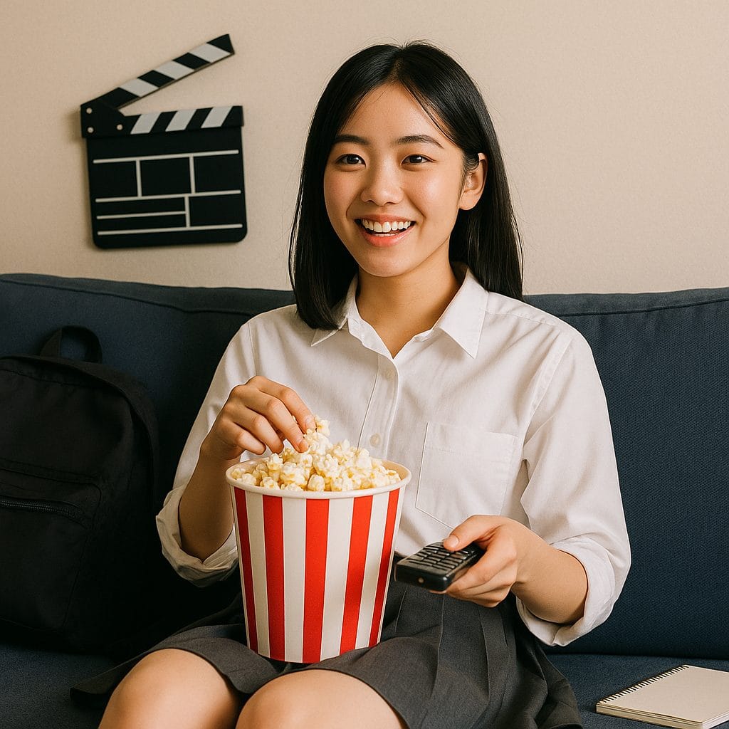 映画鑑賞のリラックスしたひととき (1)