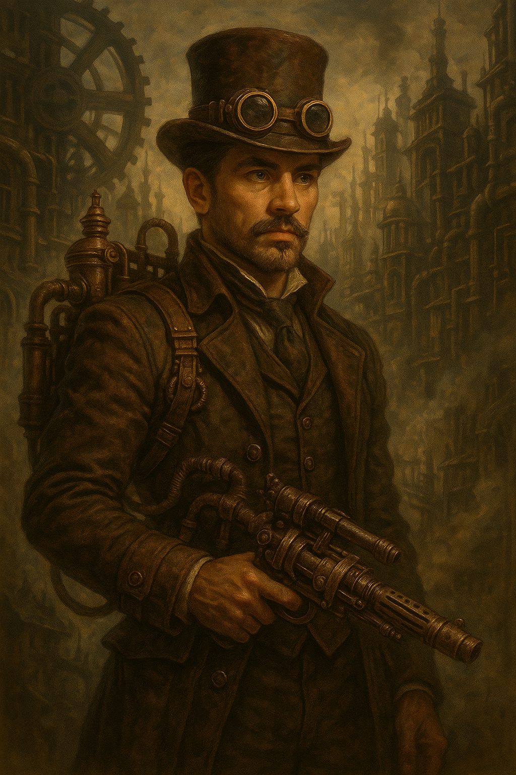 スチームパンクの工業都市の冒険者