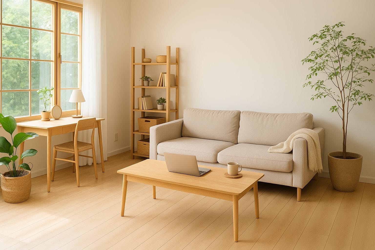 スカンジナビア風のリビングルーム