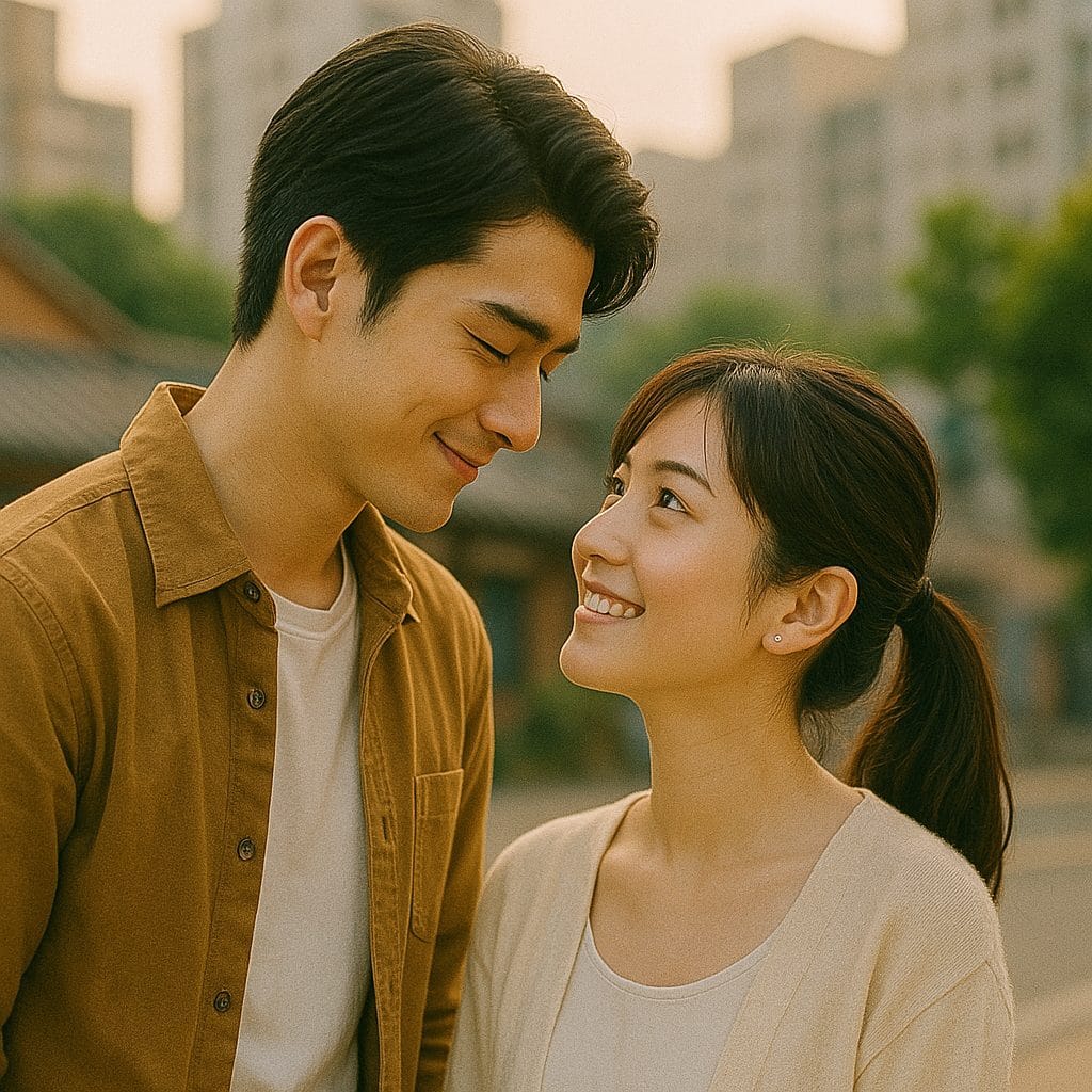 夕暮れの街角でのひととき