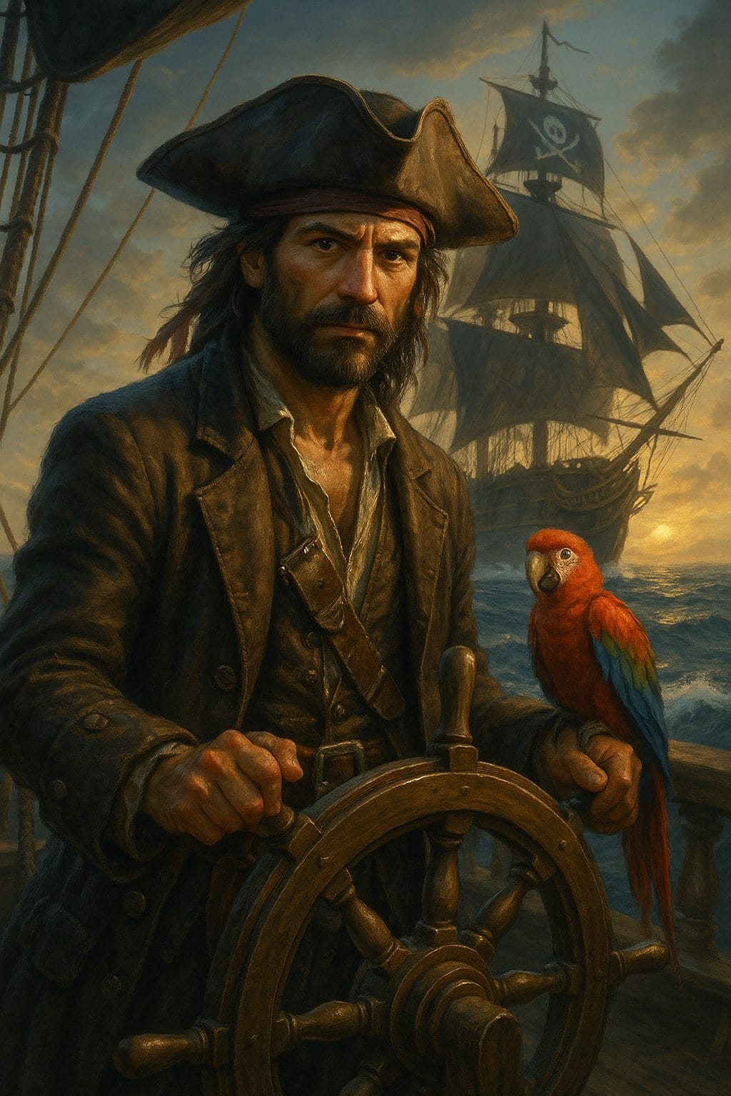 海賊と赤いオウム