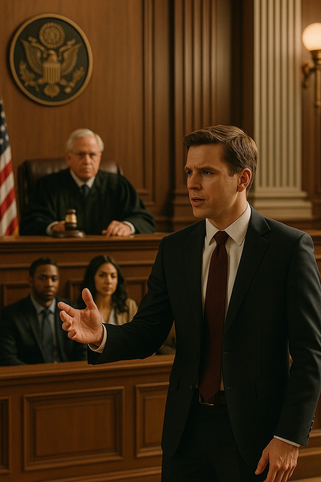 法廷での弁護士の主張