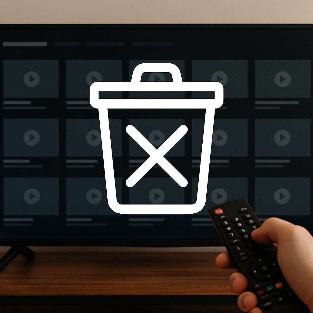 テレビ画面とゴミ箱アイコン