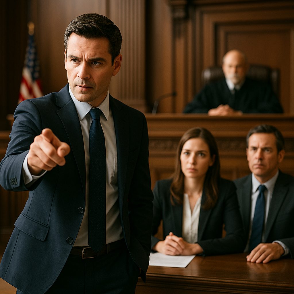 法廷の激しい対決