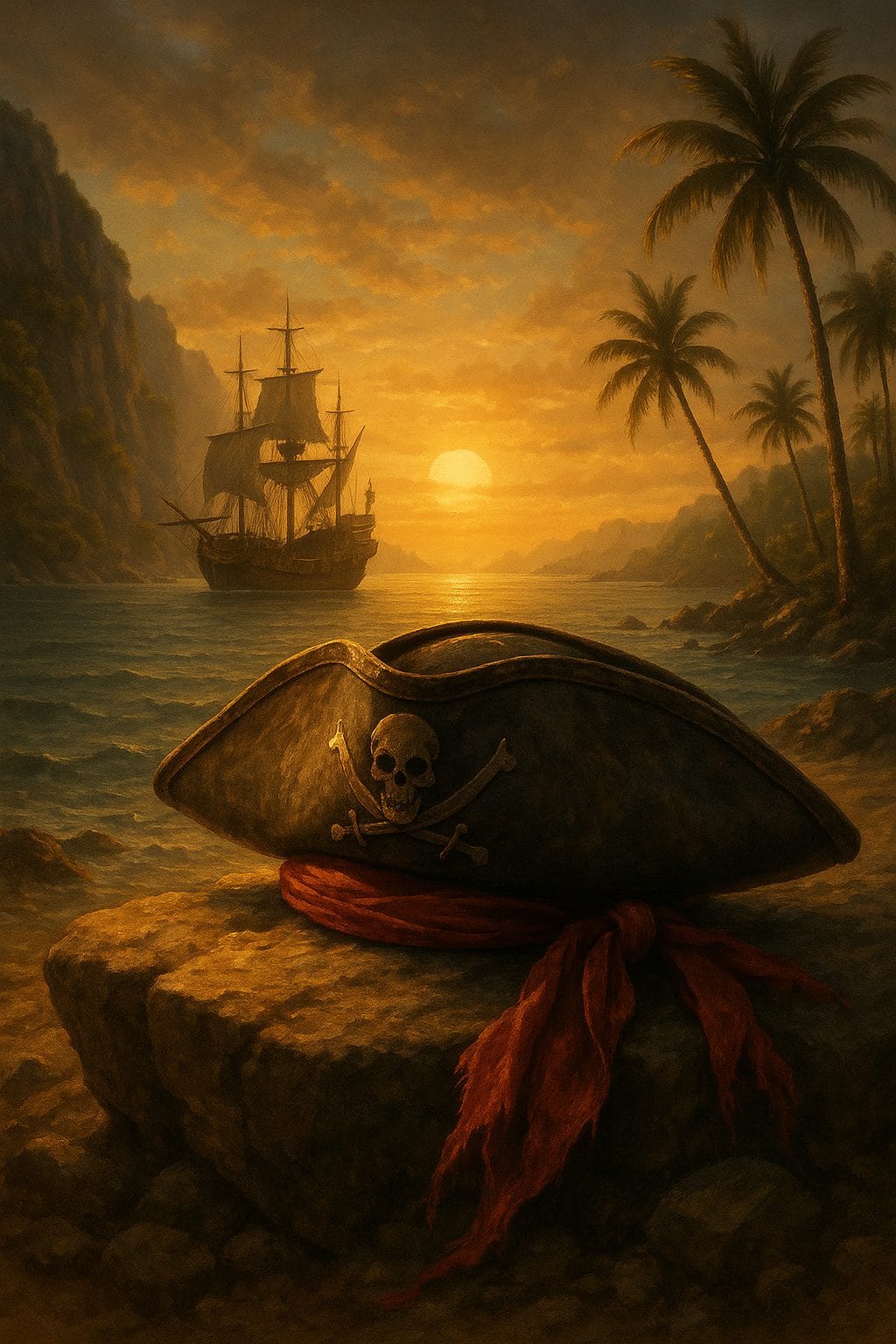 海賊の帽子と夕焼け