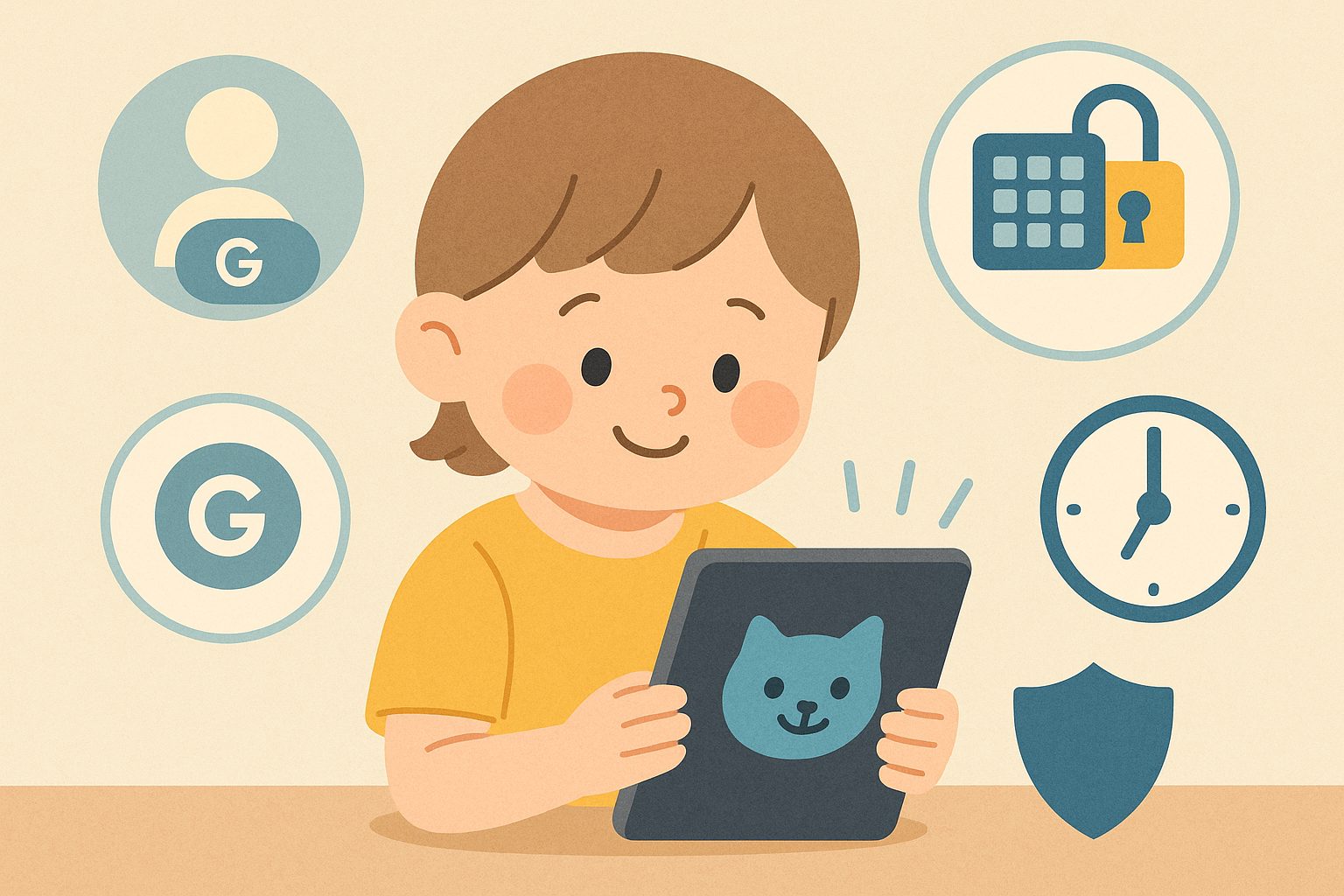 子供とタブレット、保護者の設定