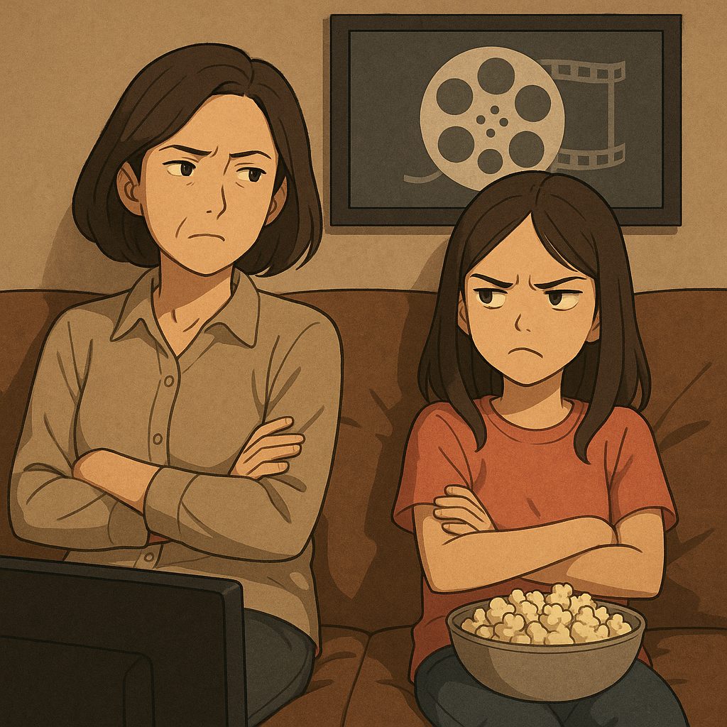 映画を見ながらの静かな対話