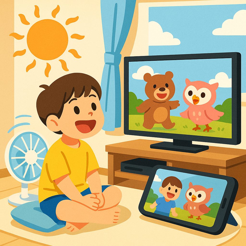 夏の午後のリビングルーム