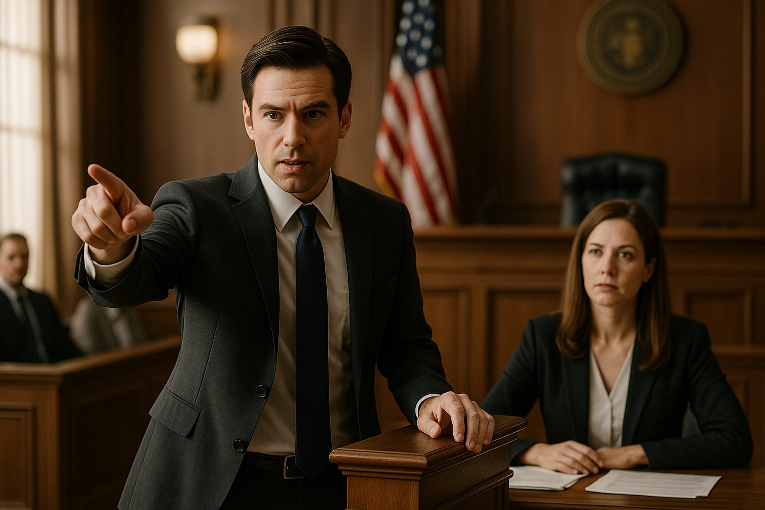 法廷での弁護士の対話