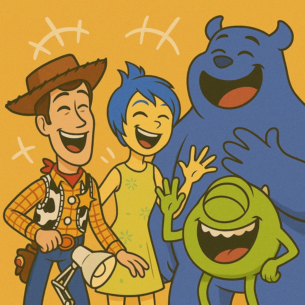 楽しむピクサーキャラクターたち