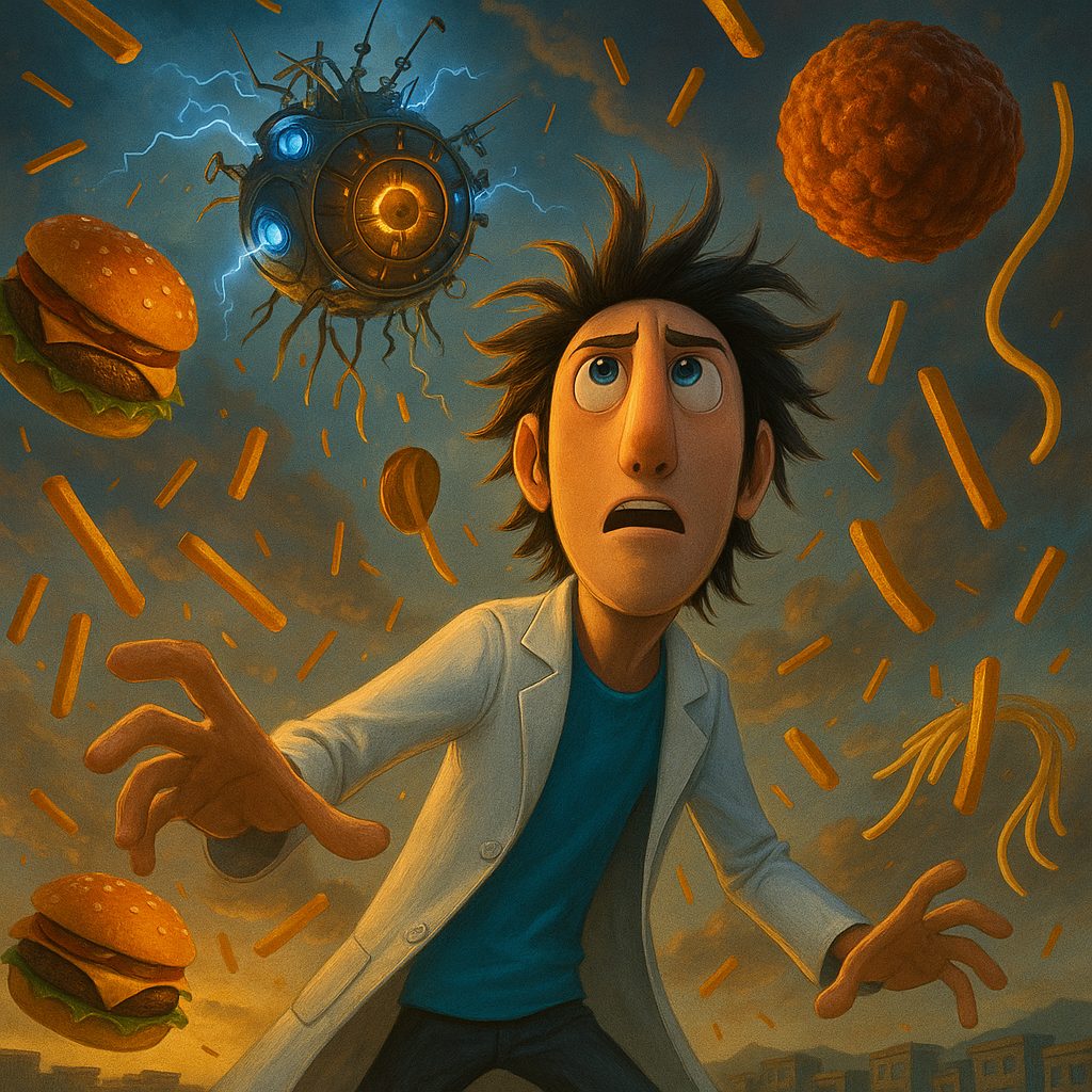 空から降る巨大な食べ物