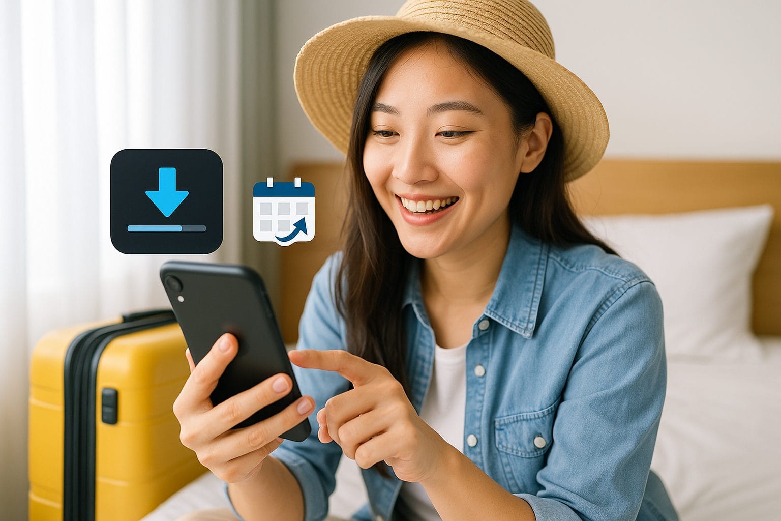 スマートフォンと旅行準備
