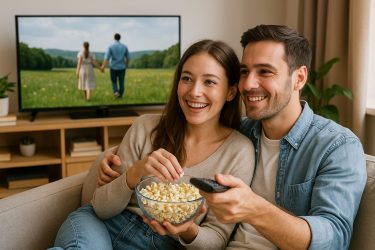 映画を楽しむカップル (2)