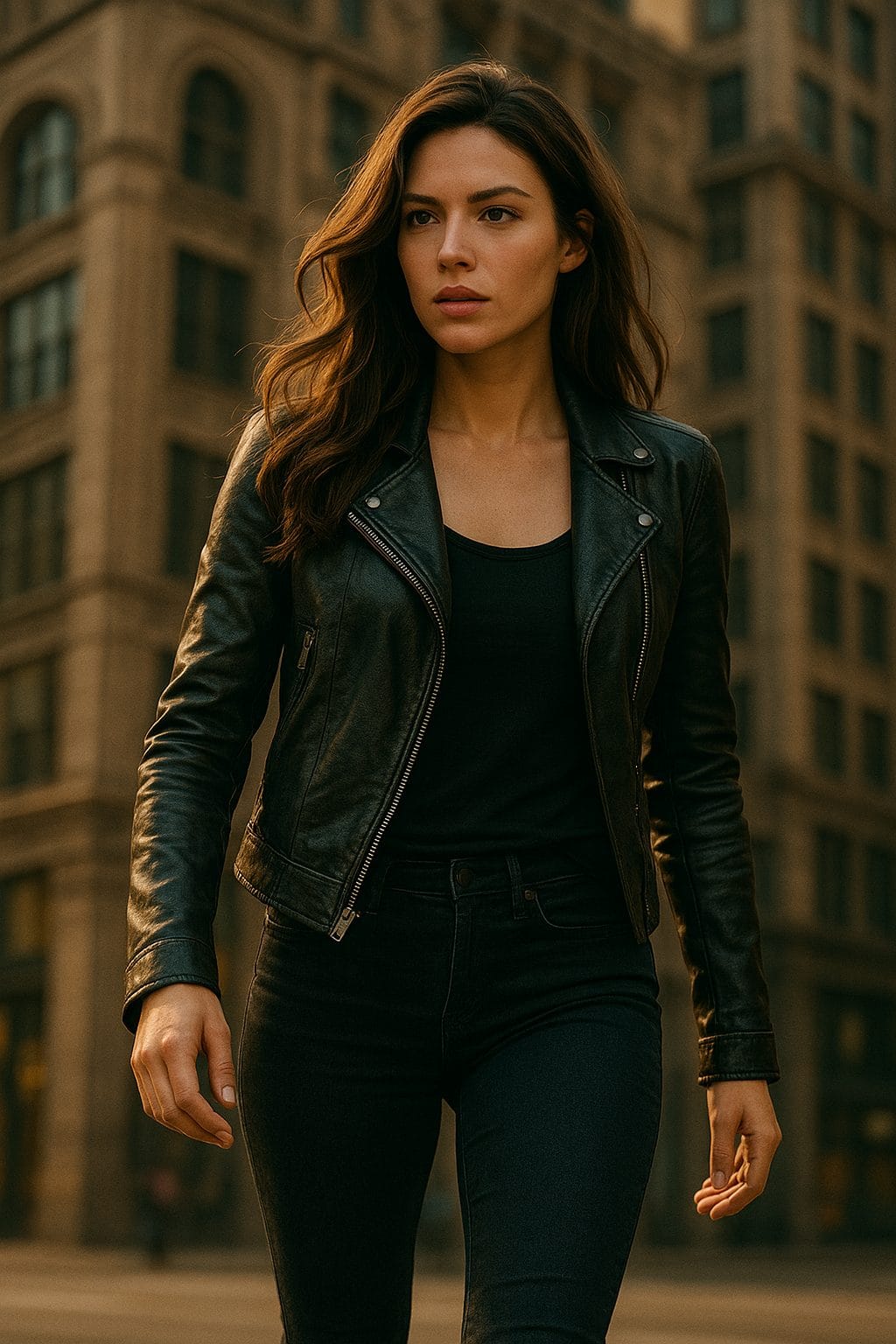 都会の夕暮れと決意の表情