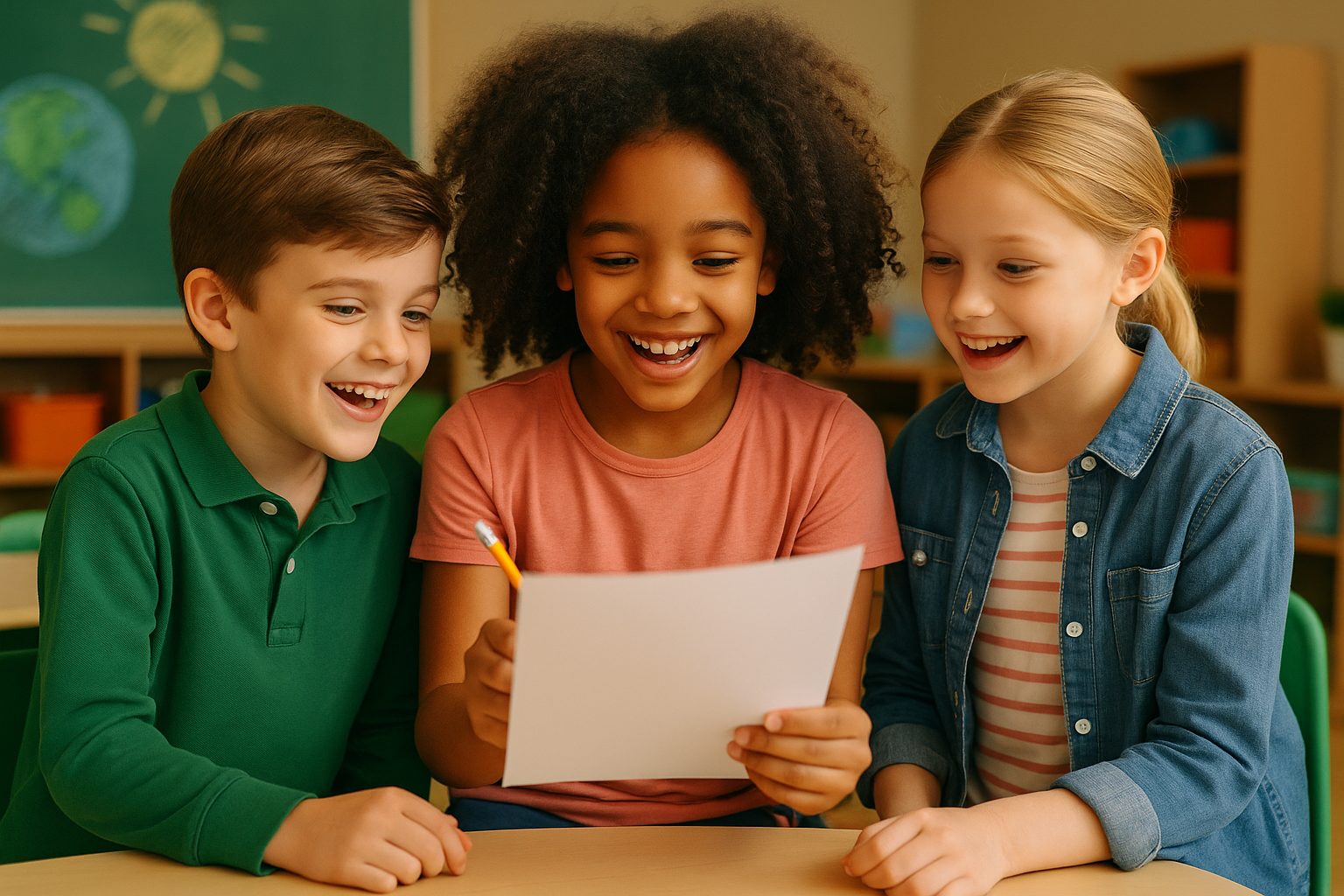 教室での笑顔のひととき