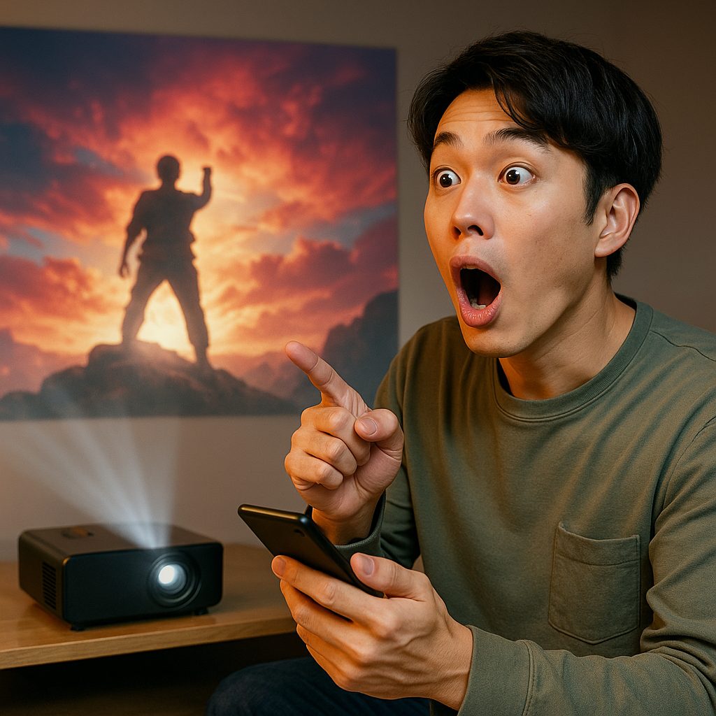 驚きの瞬間と映画の映像