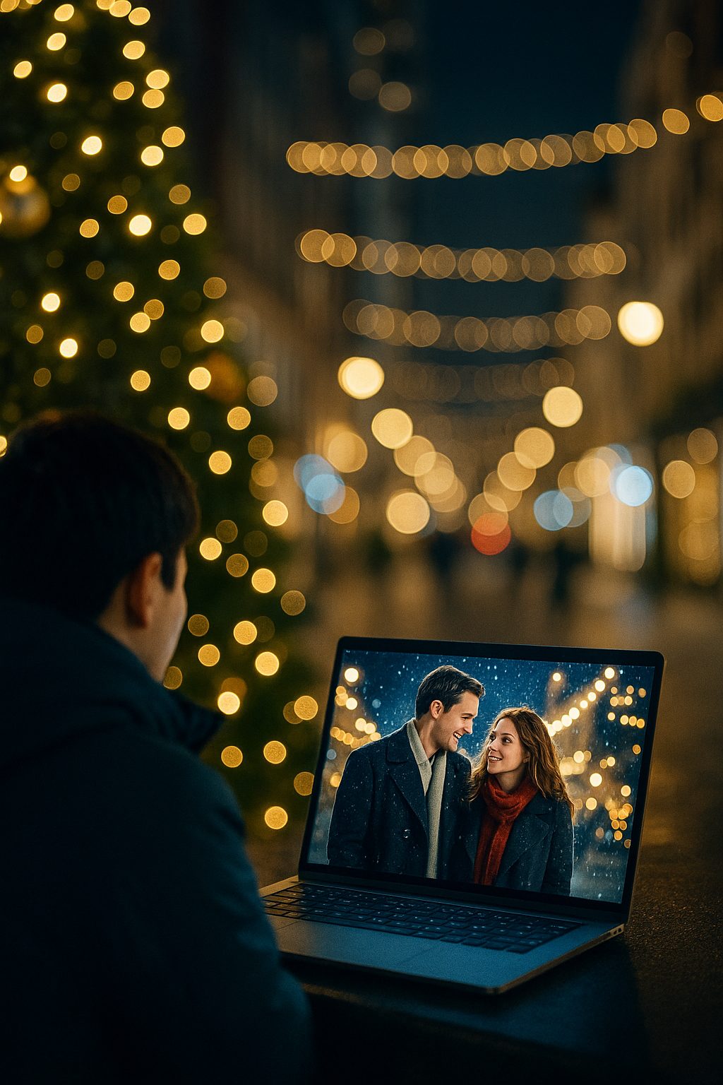 クリスマス映画と街灯の夜