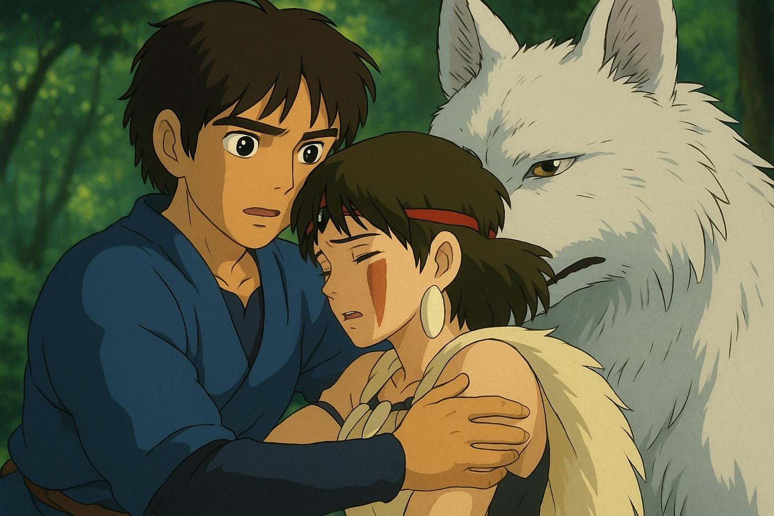 森林の中の抱擁