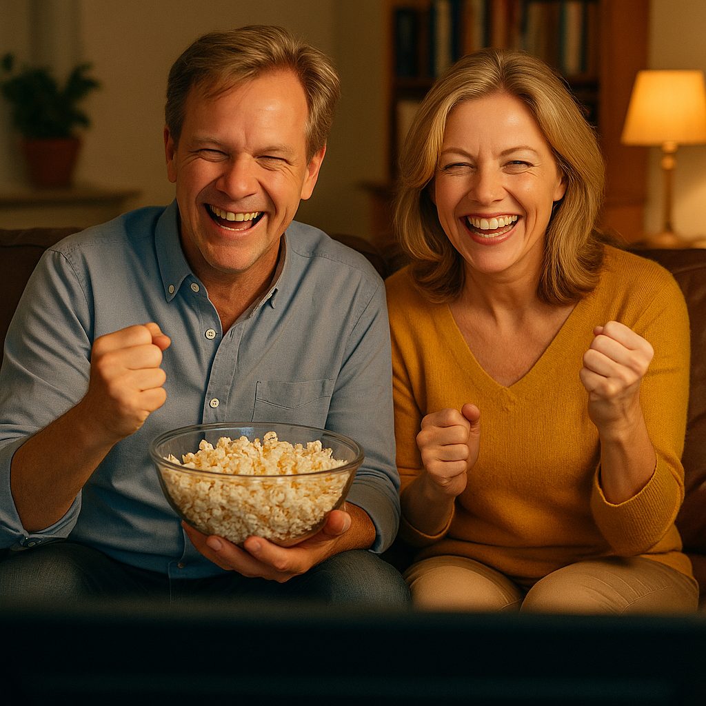 暖かなリビングで映画のひととき