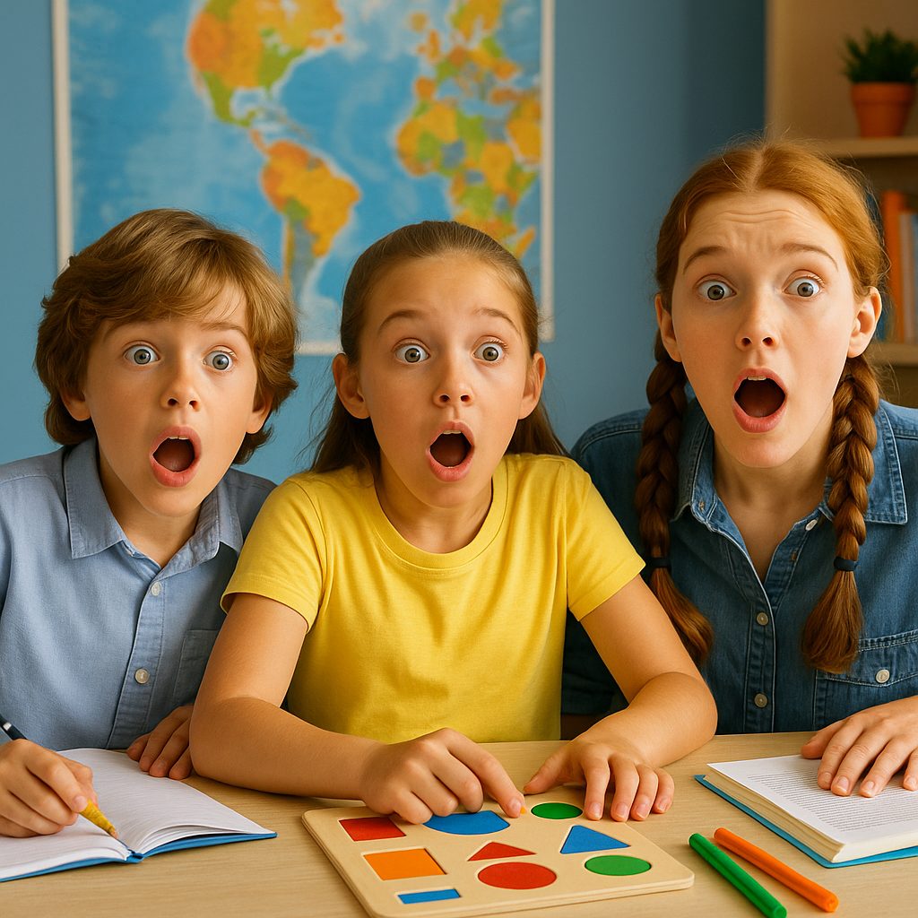 驚きの瞬間の子供たち