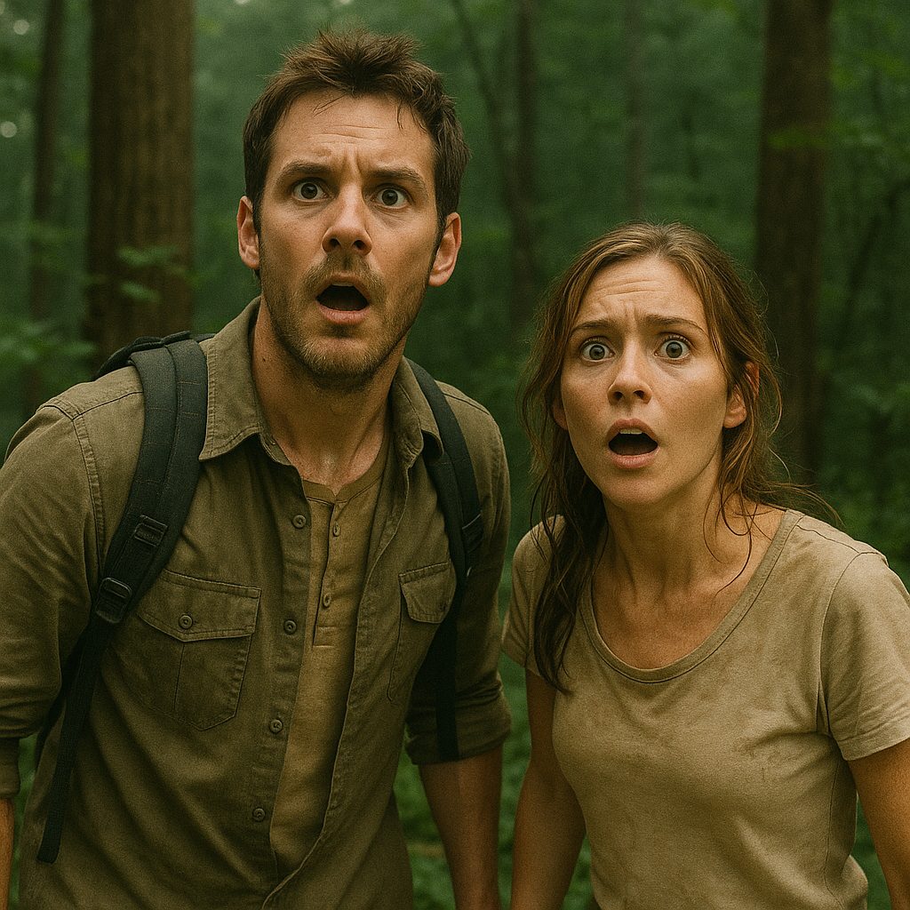 森の中の驚きの瞬間