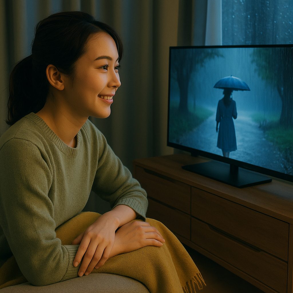 雨の夜の映画鑑賞