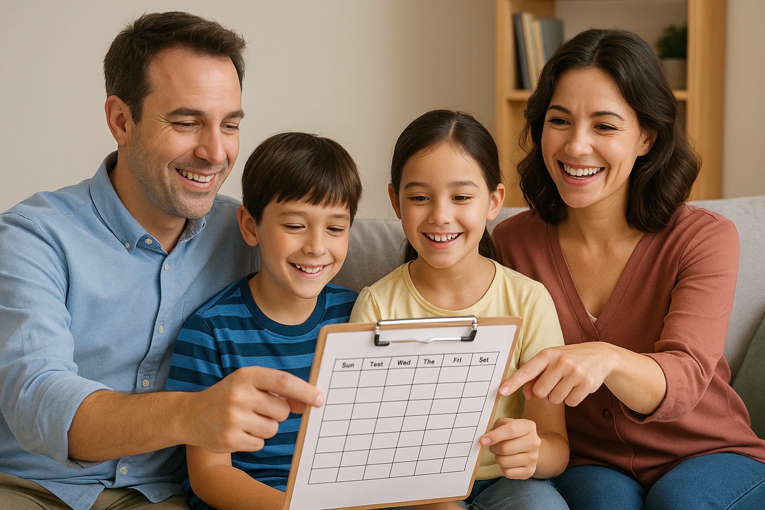 家族の週間スケジュールの確認