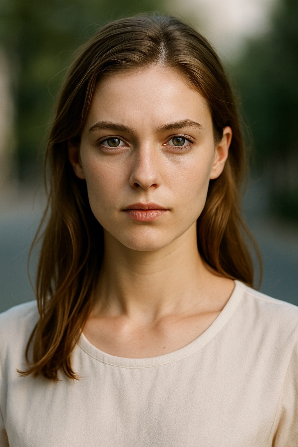 青い目の女性のポートレート