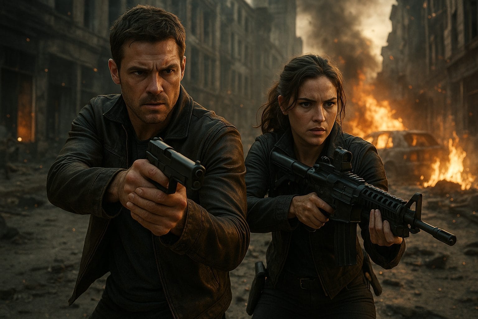 都市の戦火の中で