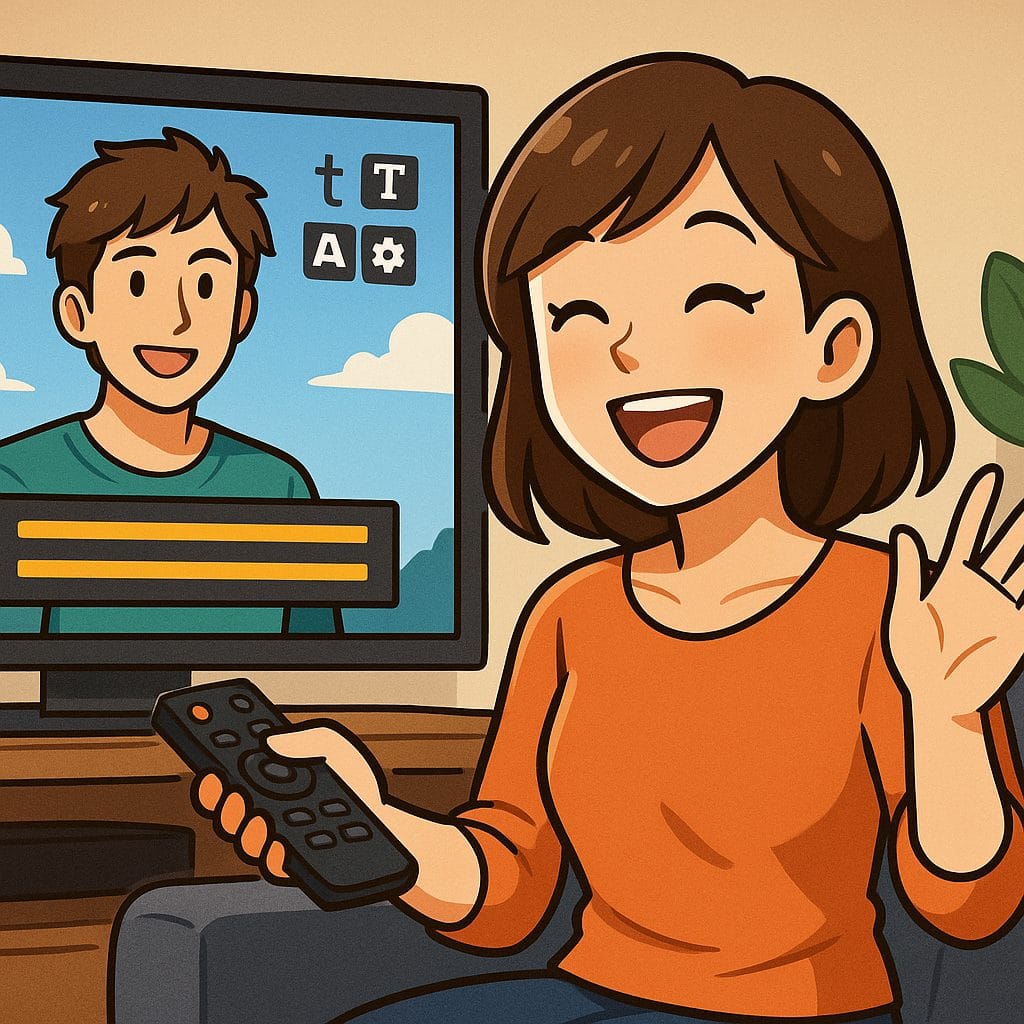 テレビを楽しむ女性