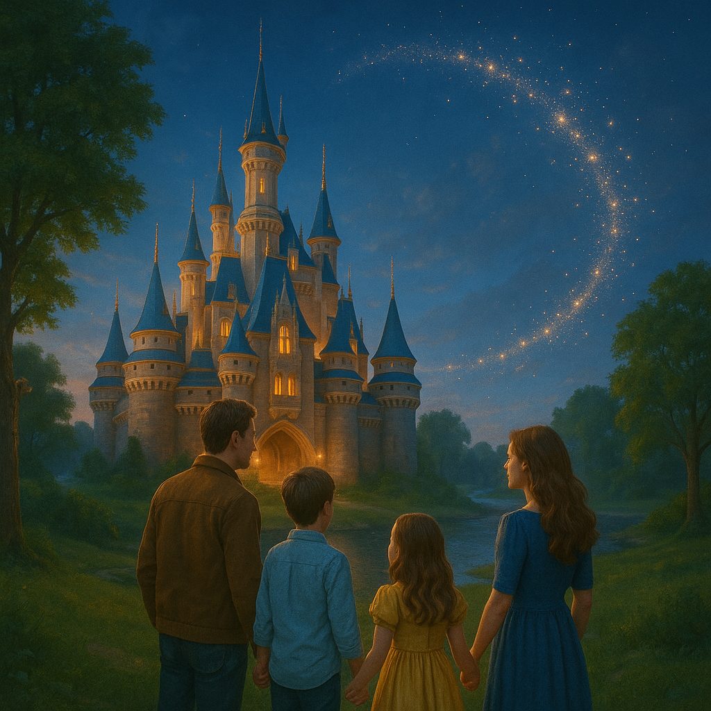 輝く城と家族の風景