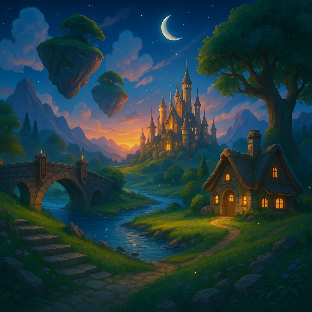 夕暮れの幻想的な風景